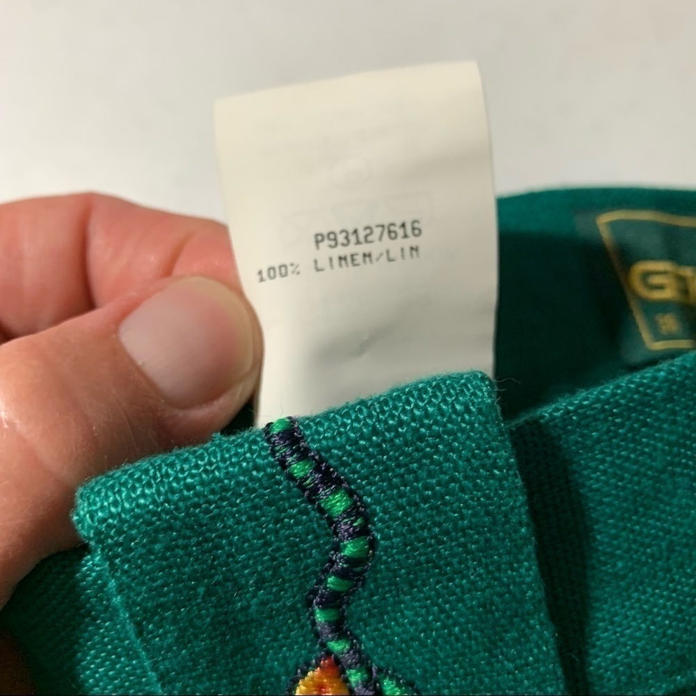 New Geiger woman Linen Blend Shorts 38 Green BNWT - Picture 7 of 8